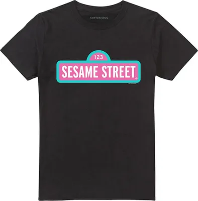 Image de Sesame Street - T-shirt Homme/Femme Unie, Logo TV21268 (L) (Noir)