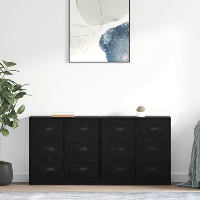 Image de vidaXL, meubles de rangement, 2 pièces, imitation chêne noir, 70 x 35,5 x 67,5 cm