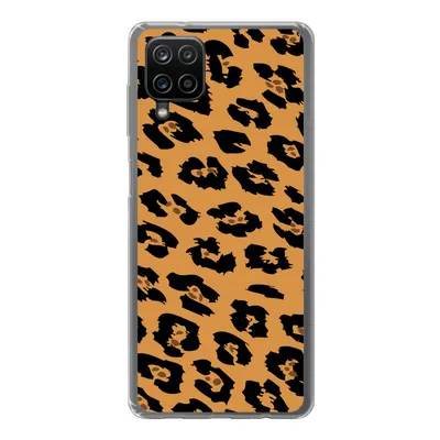 Produktbild von MuchoWow® Handyhülle Schutzhülle Hülle für Samsung Galaxy A12 Pantherdruck - Orange - Schwarz Silikon Softcase Handy Hülle - Bild
