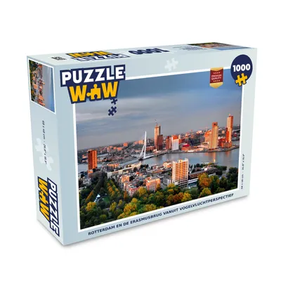 Obrázok produktu pre MuchoWow® Puzzle 1000 ks Rotterdam - Erasmus - most - panoráma