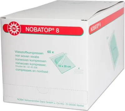 Image de NOBA Nobatop 8 compresses stériles en non-tissé 4 - fois 50 x 2 pièces 10 x 20 cm
