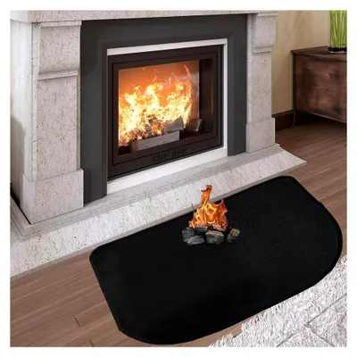 Produktbild von Feuerfeste Unterlage, 80x50 cm Funkenschutzplatte für Kaminofen, rutschfeste Feuerschutzmatte