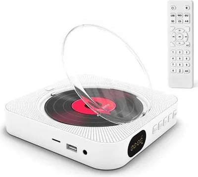 Produktbild von Tragbarer CD-Player, Bluetooth, Wandmontage möglich, integrierte HiFi-Lautsprecher, Heimkinoanlage mit Fernbedienung und UKW-Radio
