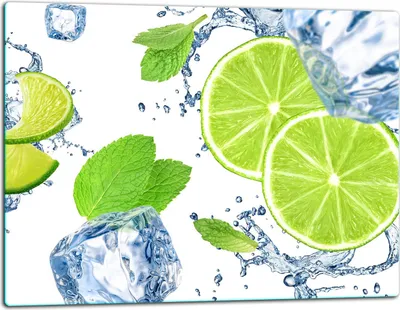 Image de Planche à découper en verre Plaque de recouvrement pour cuisinière Vitrocéramiquefeld Universal 52x40 cm Blanc Fruit