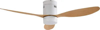 Produktbild von Lucande LED-Deckenventilator Kayu, weiß/holz, DC, 132 cm