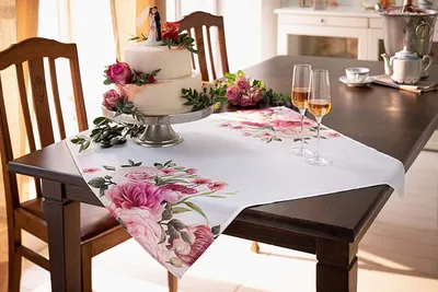 Produktbild von Tischdecke Rosen, Maße: 85 x 85 cm
