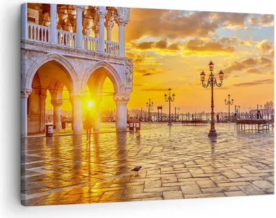 Produktbild von Bild auf Leinwand - Leinwandbild - Venedig Stadt - 70x50cm - Wand Bild - Wanddeko - Wandbilder - Leinwanddruck - Bilder - Kunstdruck - Wanddekoration - Leinwand bilder - Wandkunst - AA70x50-3665