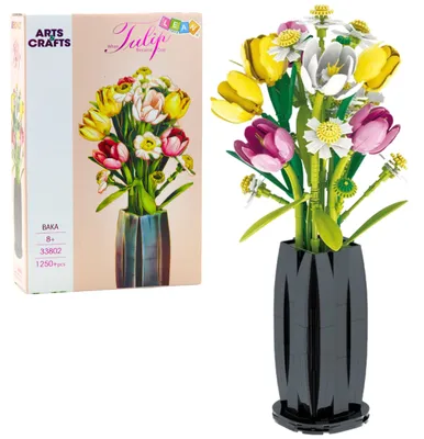 Immagine prodotto di Blocchi da Costruzione Bouquet Di Tulipani In Vaso 1250 Pz.