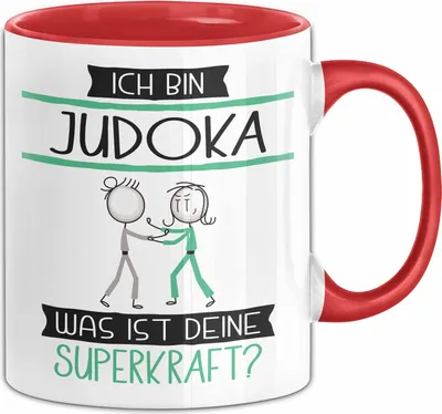 Produktbild von Judoka Geschenk Tasse Ich Bin Judoka Was Ist Deine Superkraft Geschenkidee Lustig Geburtstag Weihnachten (Rot)