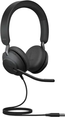 Obrázek produktu pro Sluchátka s potlačením hluku a 3 mikrofony – headset s certifikací UC a kabelem USB-A – černá