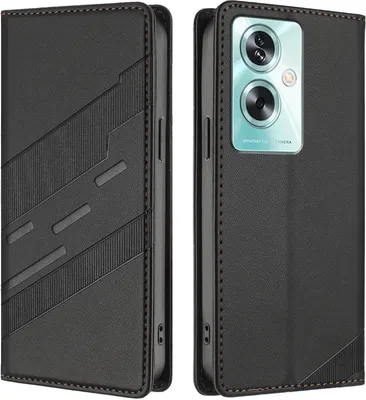 Immagine prodotto di Custodia per Oppo A79 5G, custodia a portafoglio in Finto cuoio con slot per schede e funzione stand Schwarz