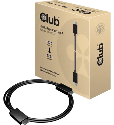 Immagine prodotto di Club3d CLUB3D USB Gen2 Tipo C Video 4K60Hz, Dati 10Gbps e Ricarica 100W 1Metro M/F
