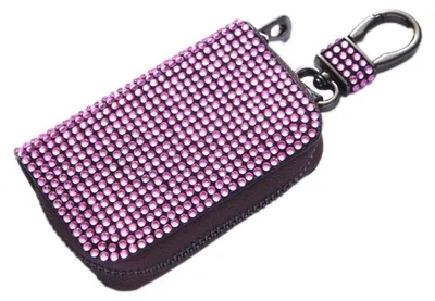 Produktbild von Schlüsseletui mit Steinapplikationen – Tragbar – Autoschlüsselhülle – Aus Kunstleder – 10 x 18 cm – Robust und langlebig – Schlüsselhalter