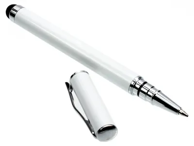 Produktbild von kwmobile Schlichter und eleganter 2 in 1 Stylus Pen mit Kugelschreiber für alle gängigen Smartphones und Tablets mit Touchscreen in WEIß