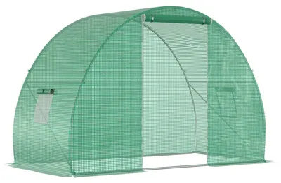 Obrázok produktu pre Malý tunelový záhradní domček s plochou 4,5 m² – pozinkovaná oceľová konštrukcia a okná