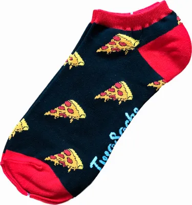 Produktbild von TwoSocks lustige Sneaker Socken - Pizza Socken Damen & Herren witzige Füßlinge als Geschenk Baumwolle Einheitsgröße