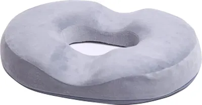 Obrázek produktu pro Polštářek Donut, polštářek na sezení z paměťové pěny, hemeroidní polštářek na kostrč, šedý