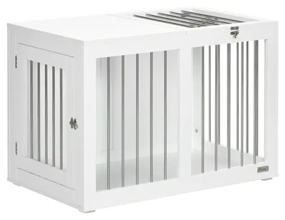 Immagine prodotto di Gabbia per cani - Trasportino per cani - Cuccia per cani - Kennel per cani - Bianco - 2 porte con serratura