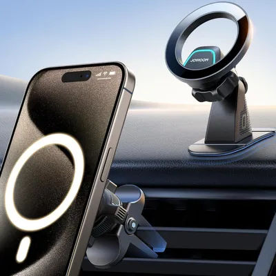 Produktbild von Handyhalterung Auto Magnet mit 20 N55 Magneten, 2-in-1 MagSafe Halterung für iPhone 16/15/14/13/12 & alle Telefone