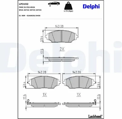 Produktbild von DELPHI Bremsbeläge Satz Vorne Bremsklötze für MAZDA 2 Schrägheck (DL, DJ) LP3192