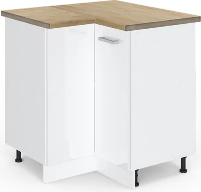 Image de Meuble d'angle Vicco R-Line Blanc Haute brillance 75.6cm , PT Chêne, Model 46470