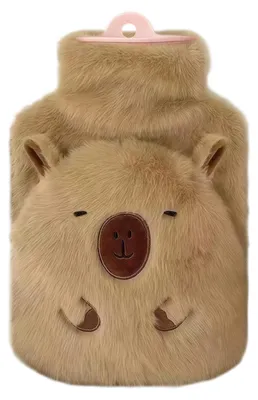 Immagine prodotto di Borsa dell'acqua calda - 1 litro - Rivestimento morbido in peluche - Copertura rimovibile