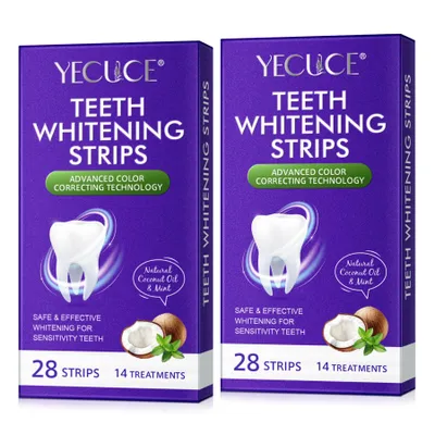 Produktbild von Zahnaufhellung Whitening Strips Zahnbleaching Bleaching Streifen Kokosöl Minze 2x 28 Strips