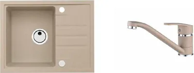Obrázek produktu pro Granitový dřez s baterií ALVEUS Intermezzo 30 Beige 55 620x480 mm + baterie Nina SETA001