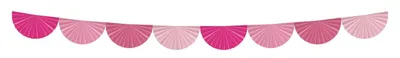 Papierfächergirlande, Pink, 4 m, für Feste & Dekoration