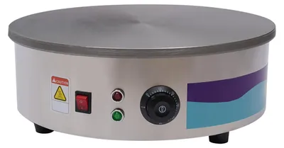 Produktbild von Elektrischer Crêpes-Maker - Tischmodell - Gusseisenplatte - 3 kW - 220 V - 50–300 °C - Leistung 3,5 kg/h - Silber