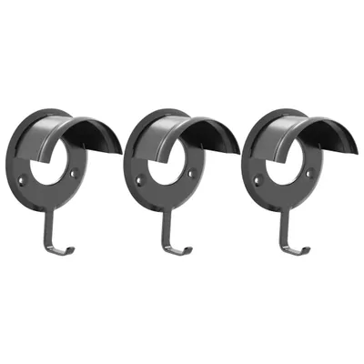 Produktbild von vidaXL Trensenhalter 3 Stk. Wandmontage Schwarz Eisen