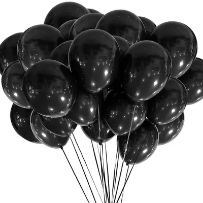 Immagine prodotto di 100 palloncini in lattice neri, diametro 30 cm, ideali per decorazioni di feste