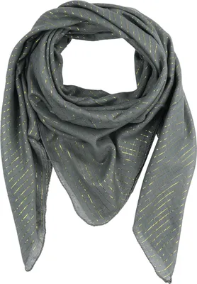 Produktbild von Baumwolltuch - grau - dunkel Lurex gold - quadratisches Tuch