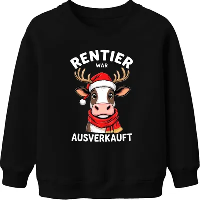 Obrázek produktu pro Reindeer bylo Cow Santa Scarf Funny Gift Uni dětská mikina, černá, 152 ks