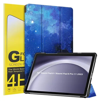 Produktbild von Schutzhülle + 2x 4H Displayfolie für Xiaomi Pad 6 / 6 Pro 11.0 Zoll Cover Case Schutz Tablet Farbe: Starry Sky