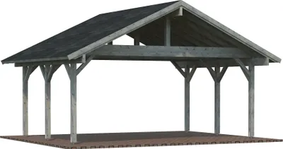 Produktbild von Doppelcarport Palmako Robert 20,6 m² 635 x 510 cm tauchgrundiert grau