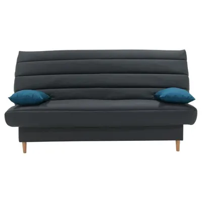 Image de Canapé-lit 3 places LIV - Tissu anthracite - Style scandinave - L 190 x P 92 cm