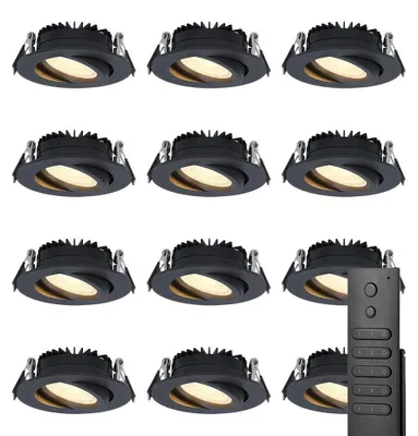Image de HOFTRONIC - Spot LED encastrable Rome 6W 500lm Dimmable 2700K IP44 Noir