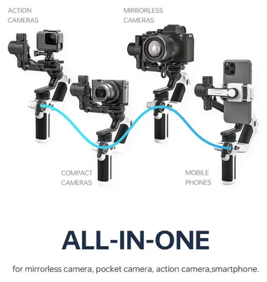 Immagine prodotto di Stabilizzatore per smartphone - Stabilizzatore per smartphone e fotocamera - Gimbal per smartphone e fotocamera - A 3 assi