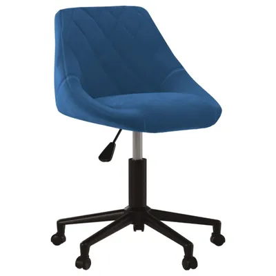 Image de vidaXL Chaise de bureau Pivotante Bleu Velours