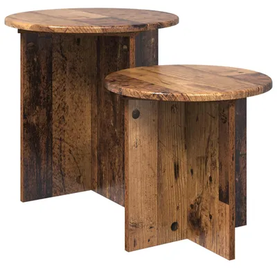 Produktbild von vidaXL Beistelltisch-Set 2 stk. Altholz Ø 45 x 45 cm Holzwerkstoff