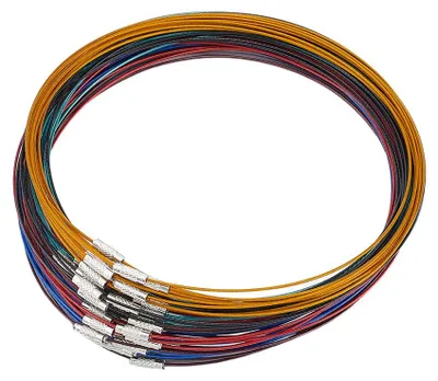 Edelstahl-Halsketten, 60 Stück, 6 Farben, 44,5 cm, Schraubverschluss