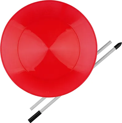 Produktbild von Diabolo jonglierteller mit stab kinder– 23 cm UV reaktiver Jonglierteller (55 cm) für leichtgängiges Drehen | rot Plastik teller zum jonglieren