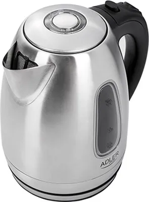 Zdjęcie produktu dla Adler AD1223, 1,7 l, 2000 W, Czarny, Stal nierdzewna, Stal nierdzewna, Wskaźnik poziomu wody, Bezprzewodowy