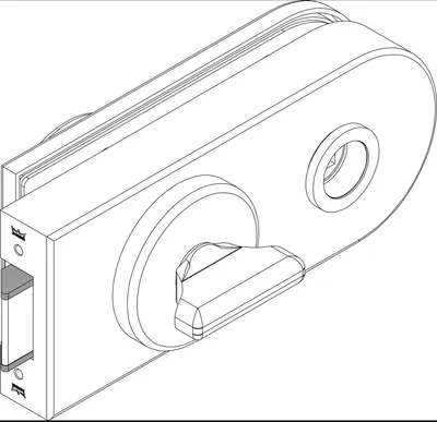 Produktbild von Dorma Glas Glastürschloss Studio Rondo - Türschloss für Glastüren 8-10mm WC mit Riegelolive, Aluminium Edelstahl-Effekt