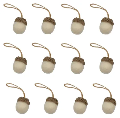Filz-Ornamente 12er-Set, Herbst-Deko, Weiß, 2,5 cm