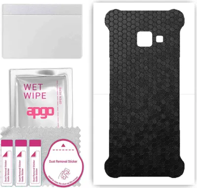Produktbild von apgo Rückseite Schutzfolie, Skin, kompatibel mit Samsung Galaxy Xcover 4, Hinten Displayschutzfolie aus Vinylfolie, kratzfest, einfache Montage - Schwarze Honigwabe
