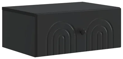 Image de Cabinet de chevet mural avec tiroir Noir 49 x 34,5 x 20 cm