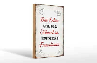 Produktbild von Holzschild Spruch 20x30cm Leben machte uns zu Schwestern