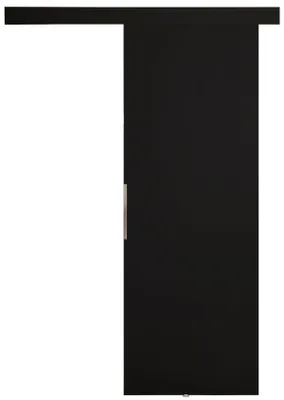 Produktbild von KIER FURNITURE Schiebetür Komplettset MALIBU 60, Schiebetür, Sliding Door, Innentüren Komplettset,Universal Tür, Türblatt Innen Schwarz 66x205x1,6 cm